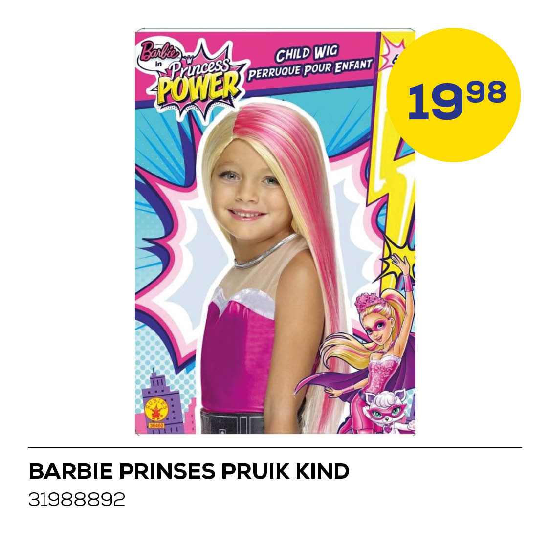 Barbie Prinses Pruik Kind